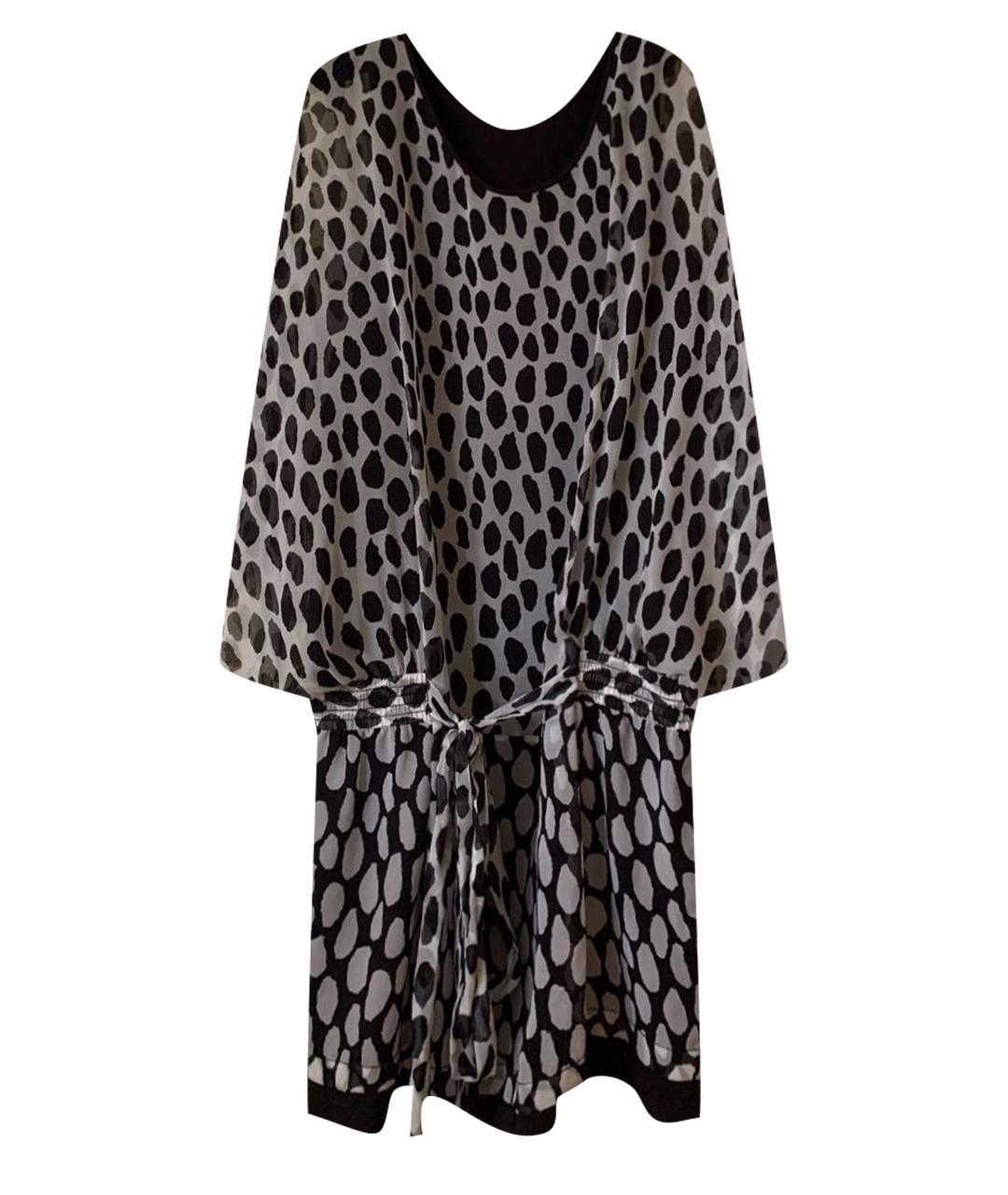 DIANE VON FURSTENBERG Черное шелковое платье, фото 1