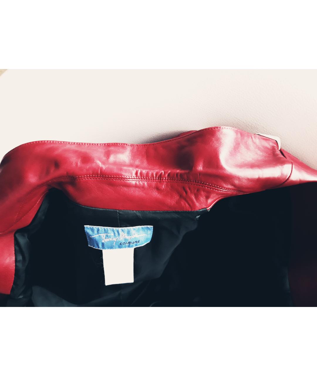 THIERRY MUGLER VINTAGE Бордовый кожаный жакет/пиджак, фото 5