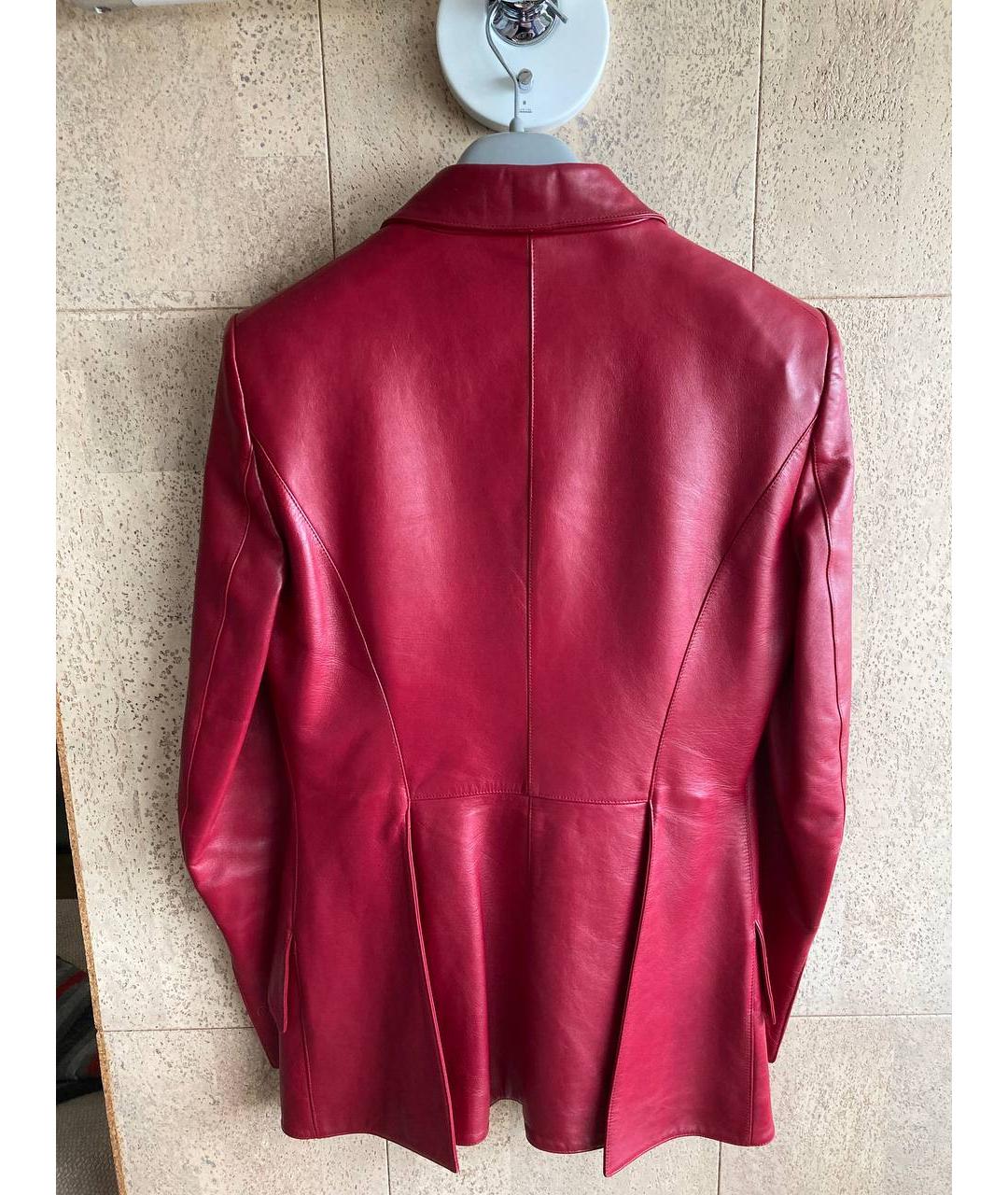 THIERRY MUGLER VINTAGE Бордовый кожаный жакет/пиджак, фото 2