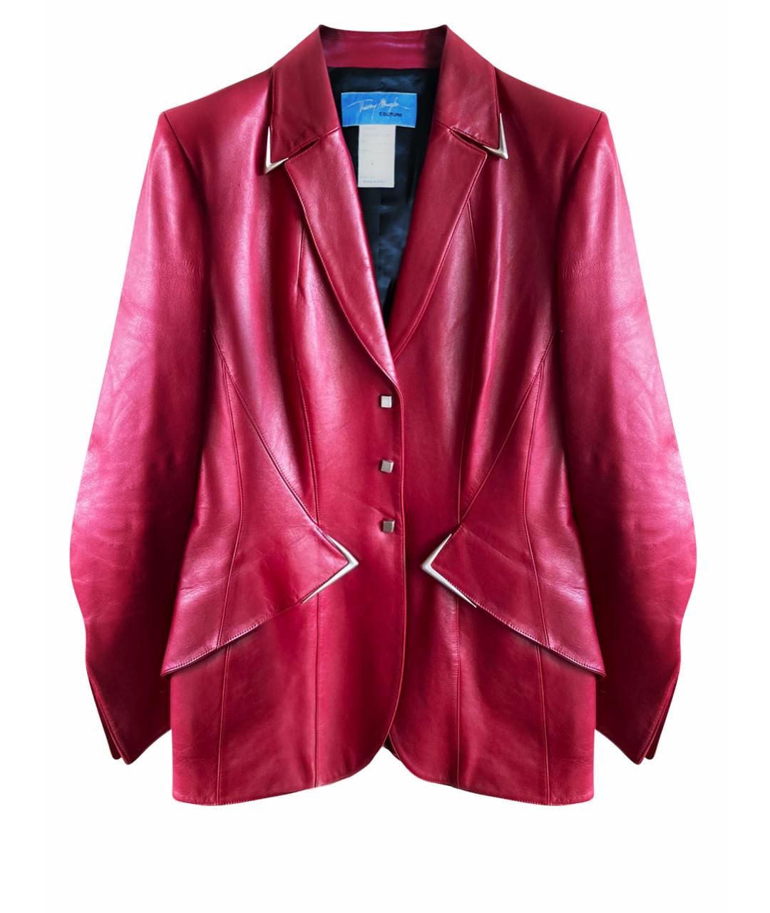 THIERRY MUGLER VINTAGE Бордовый кожаный жакет/пиджак, фото 1