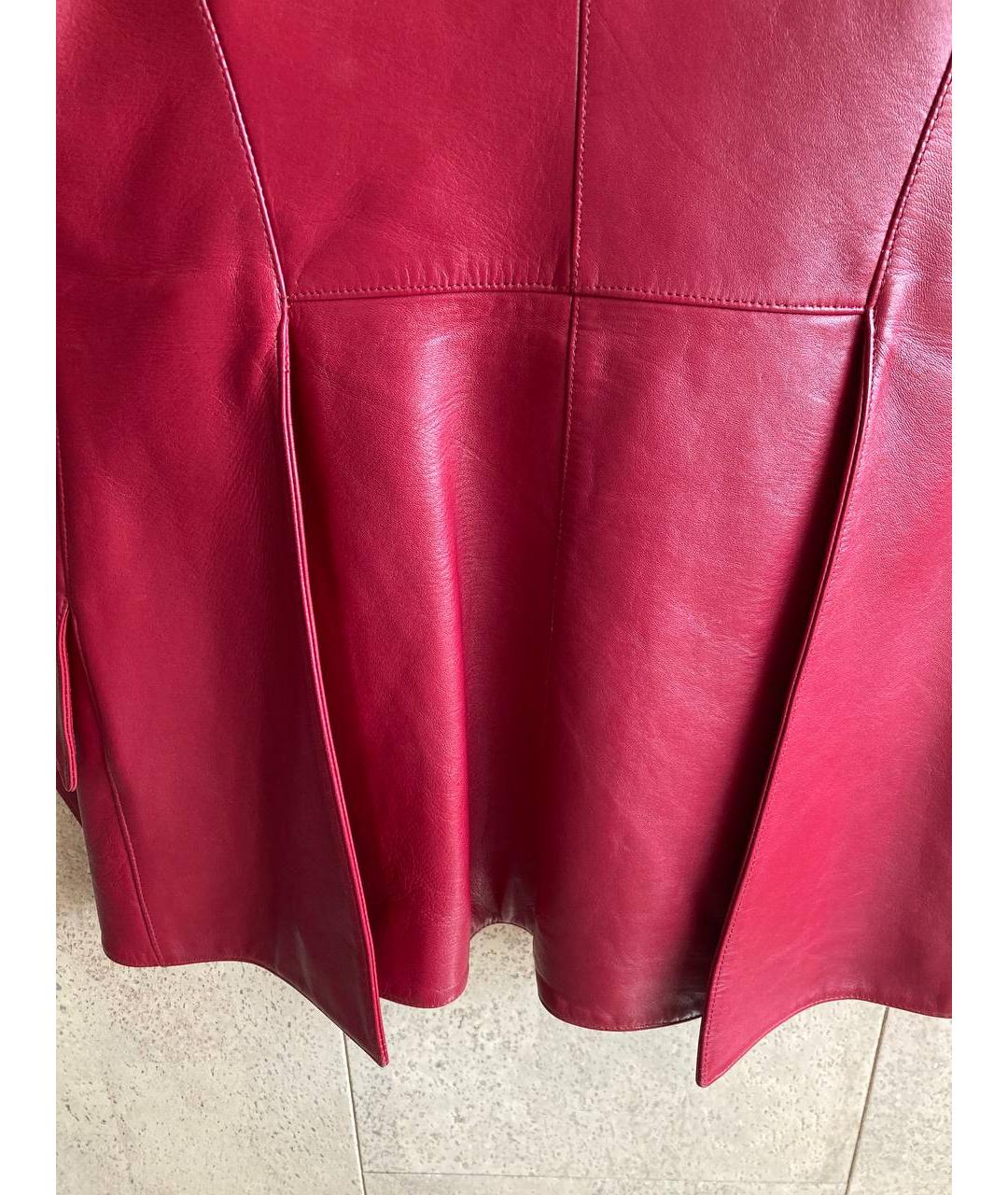 THIERRY MUGLER VINTAGE Бордовый кожаный жакет/пиджак, фото 7