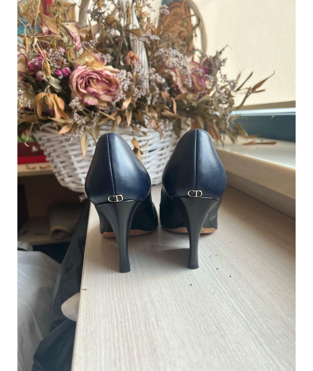 CHRISTIAN DIOR Темно-синие кожаные туфли, фото 3