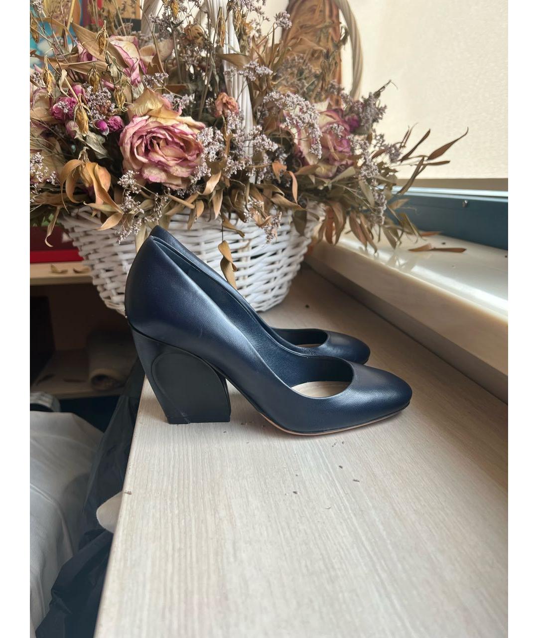 CHRISTIAN DIOR Темно-синие кожаные туфли, фото 8