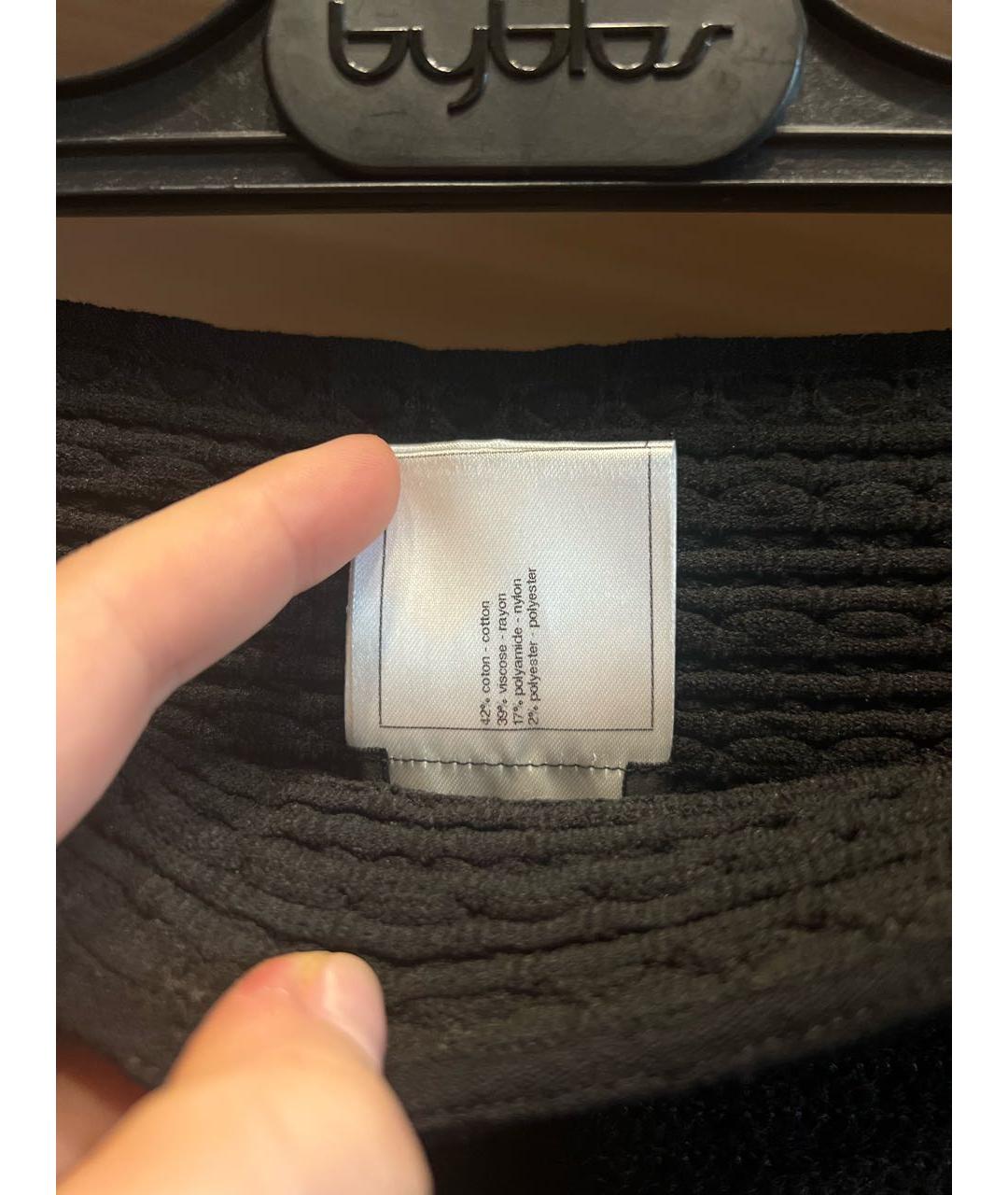 CHANEL Черная хлопковая юбка мини, фото 4