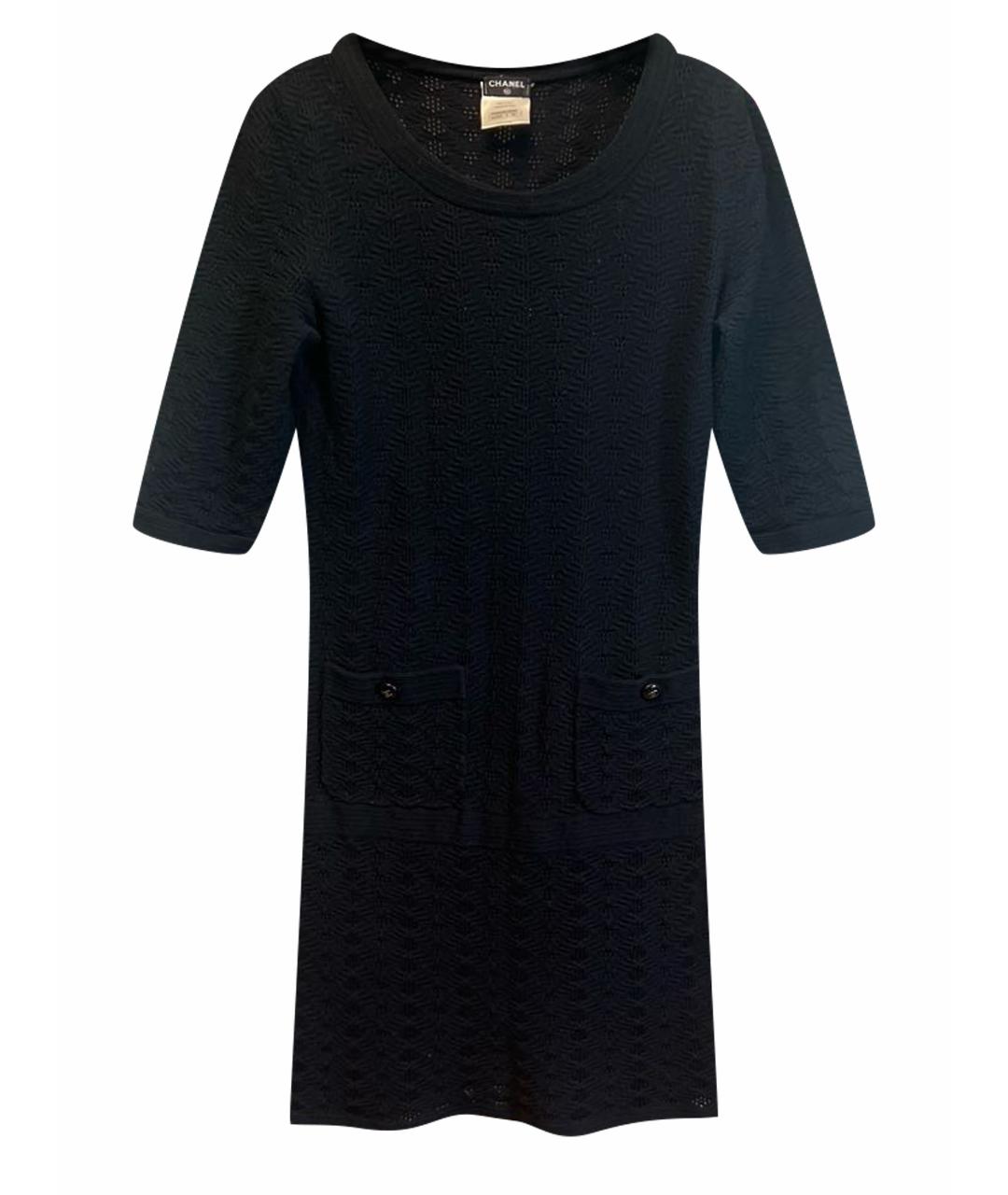 CHANEL PRE-OWNED Черное хлопковое повседневное платье, фото 1