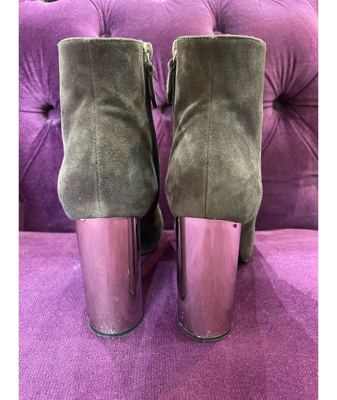 CASADEI Антрацитовые замшевые ботильоны, фото 4