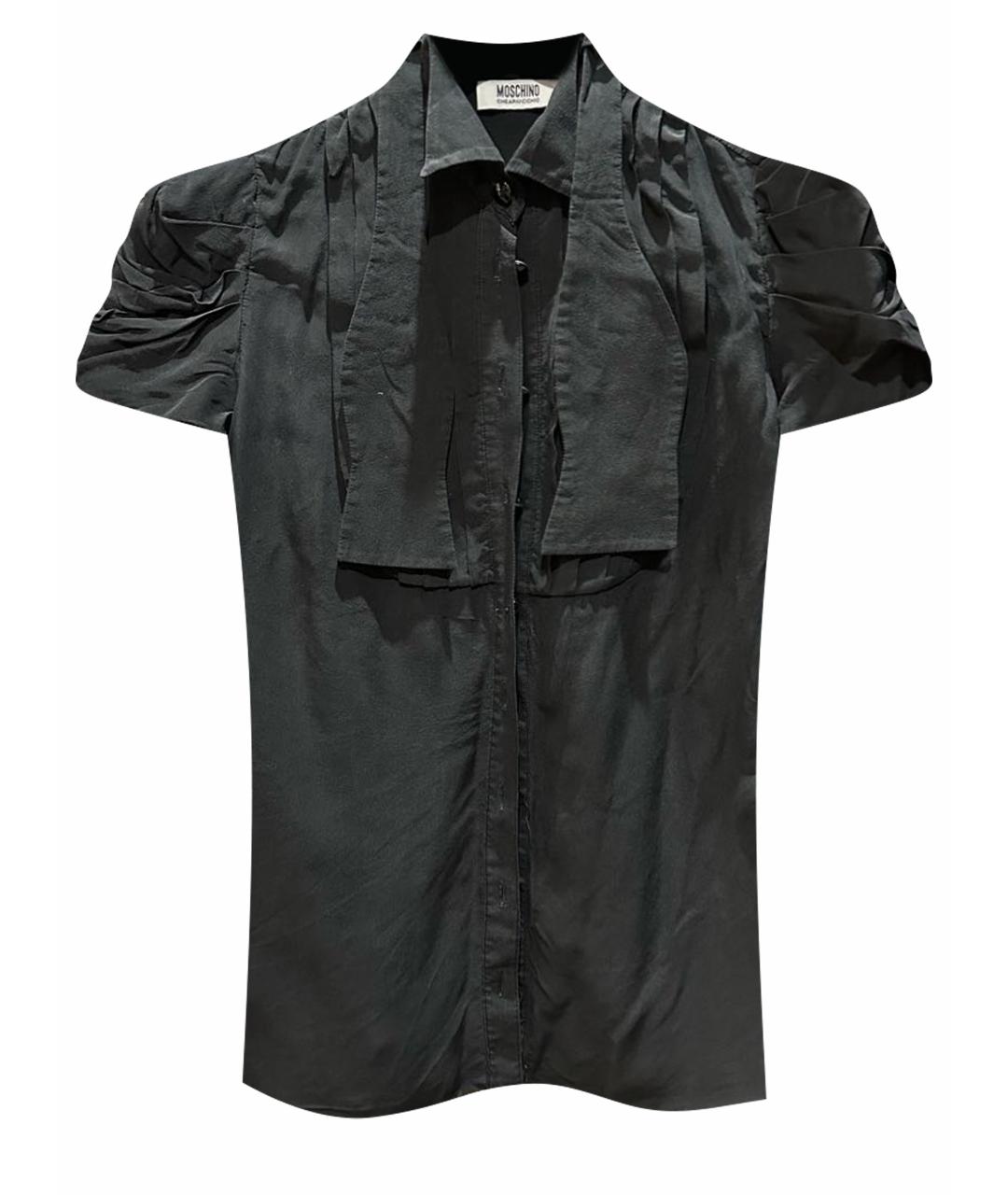 MOSCHINO Черная шелковая блузы, фото 1