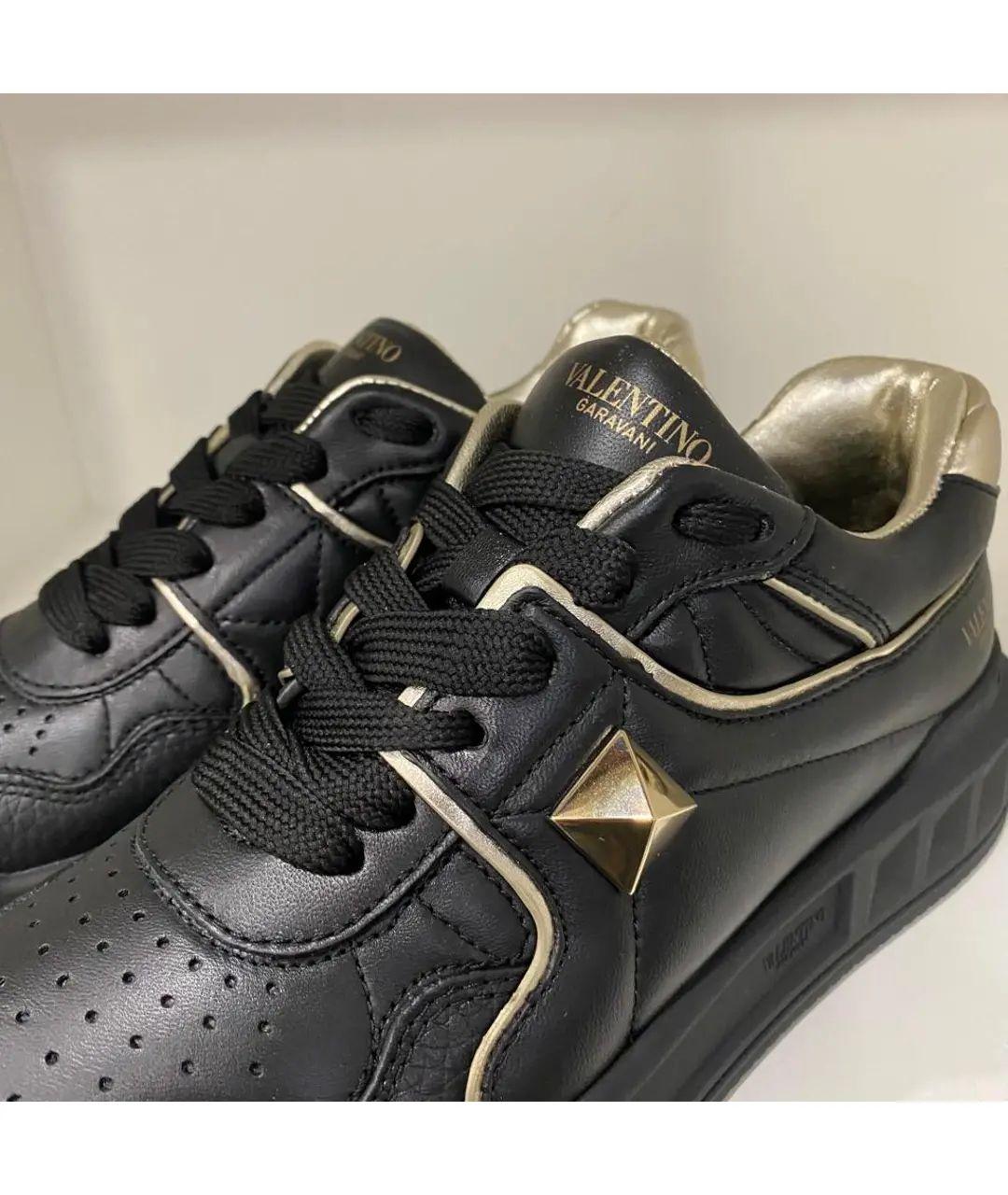 VALENTINO Черные кожаные кроссовки, фото 3