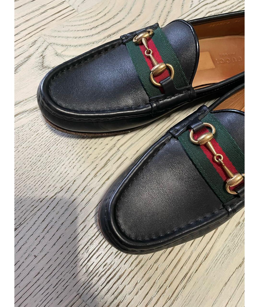 GUCCI Черные кожаные лоферы, фото 4