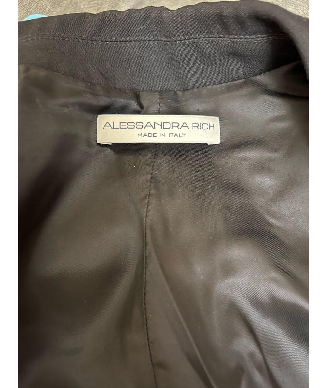 ALESSANDRA RICH Черный вискозный жакет/пиджак, фото 3