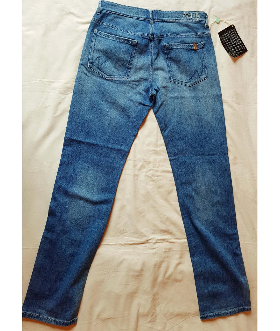 NOTIFY Синие хлопко-эластановые прямые джинсы, фото 2