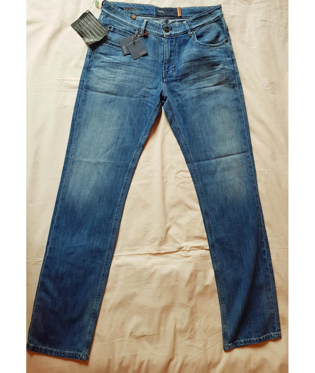 NOTIFY Синие хлопко-эластановые прямые джинсы, фото 6