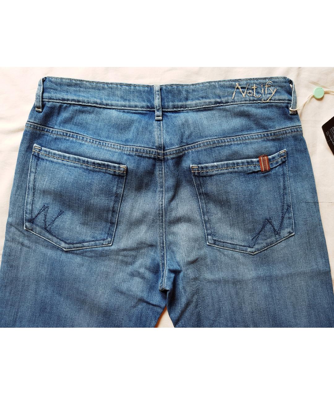 NOTIFY Синие хлопко-эластановые прямые джинсы, фото 4