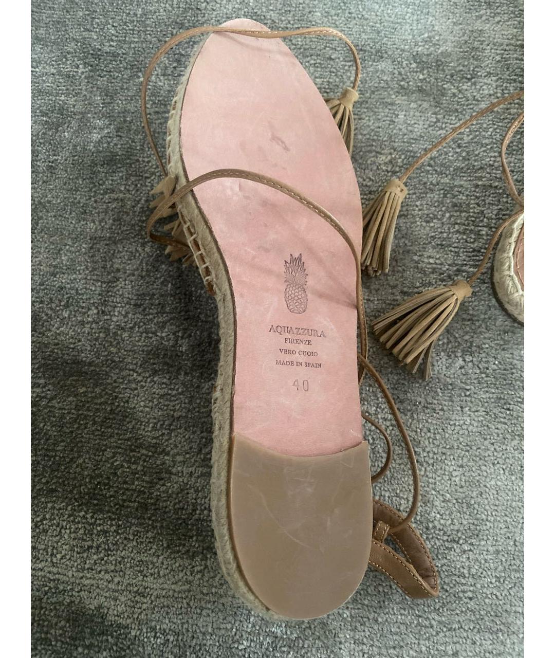 AQUAZZURA Хаки замшевые босоножки, фото 5