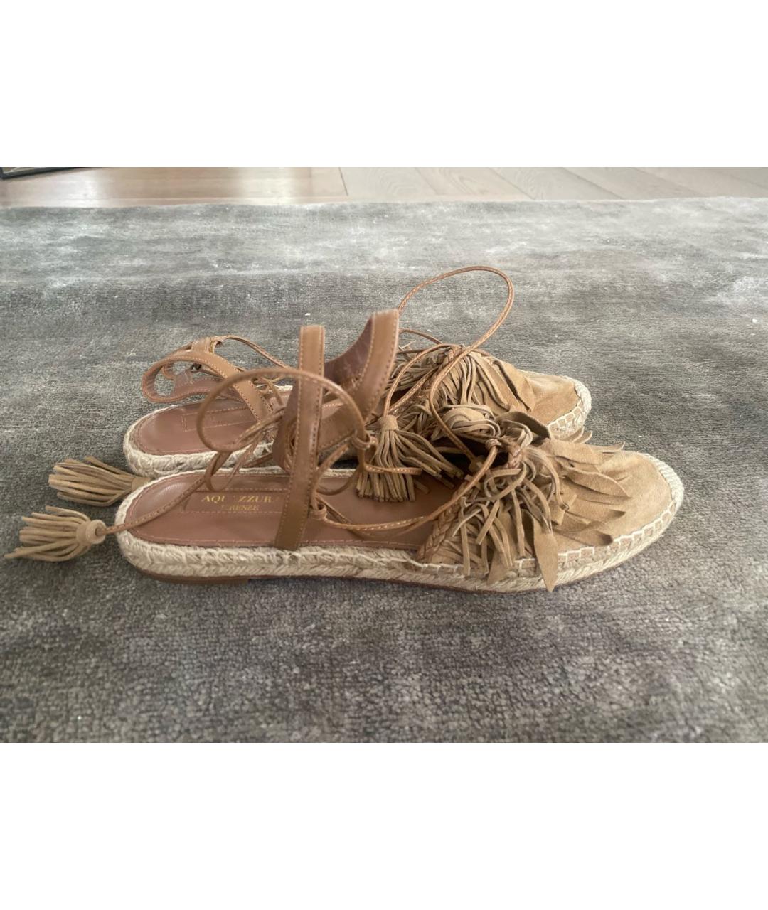 AQUAZZURA Хаки замшевые босоножки, фото 6