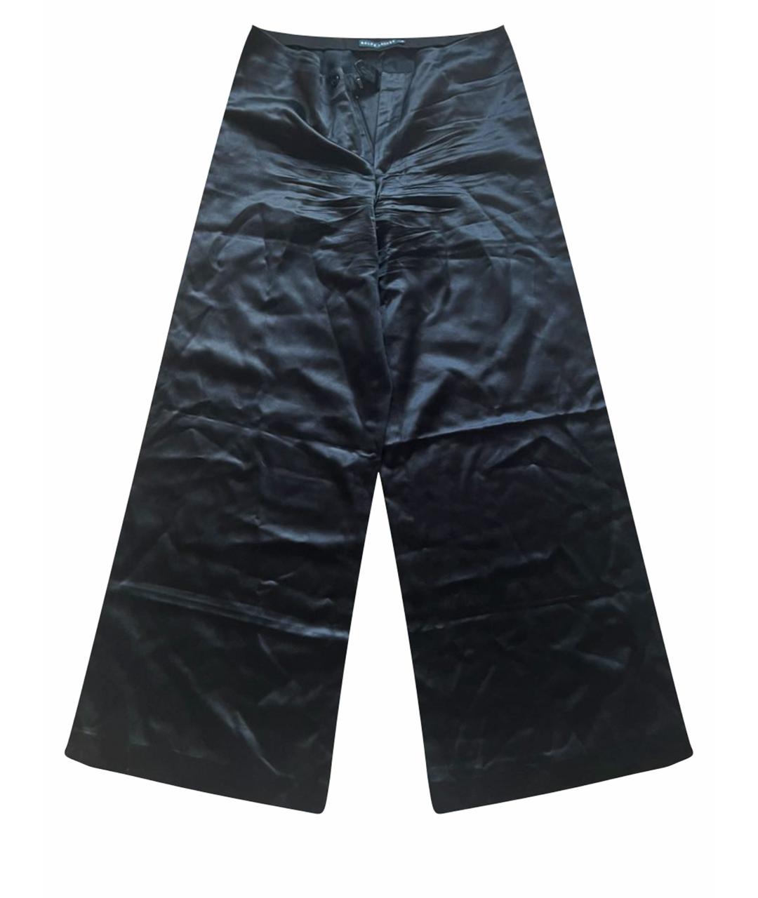 POLO RALPH LAUREN Черные шелковые брюки широкие, фото 1