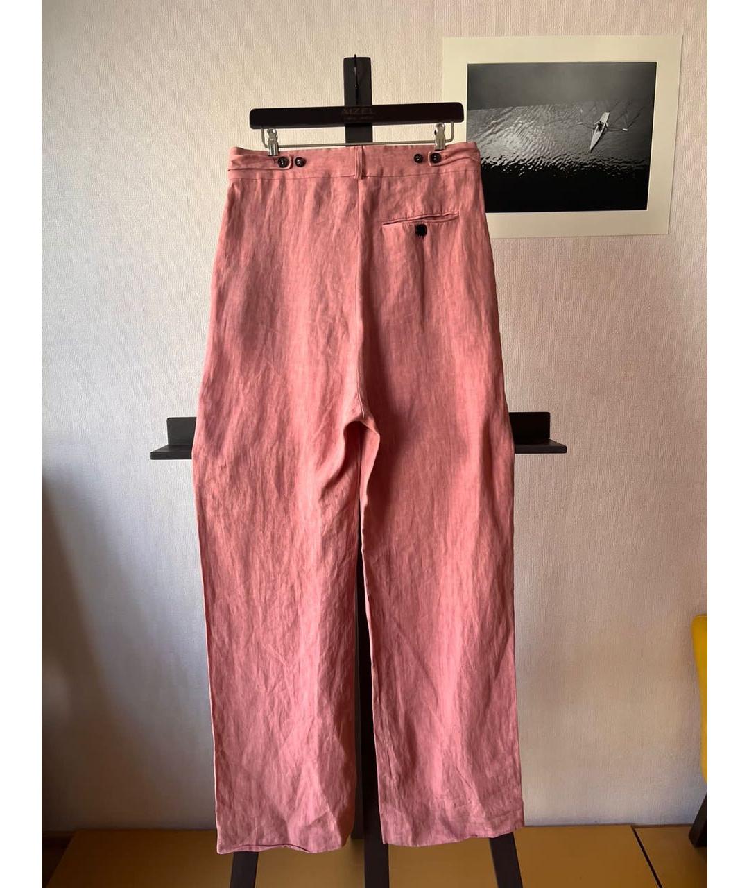 DAMIR DOMA Розовые льняные повседневные брюки, фото 2