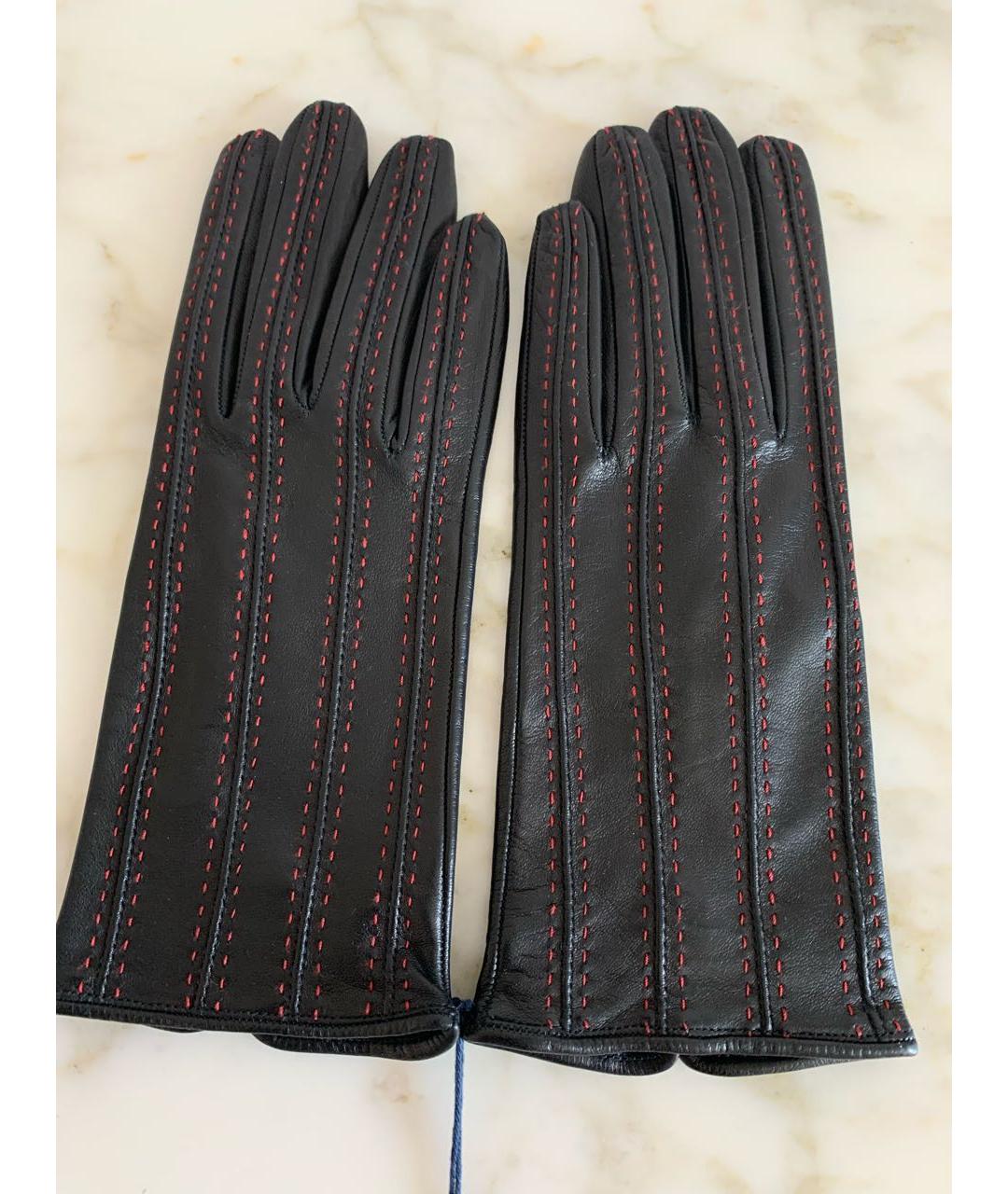 PRADA Черные кожаные перчатки, фото 5