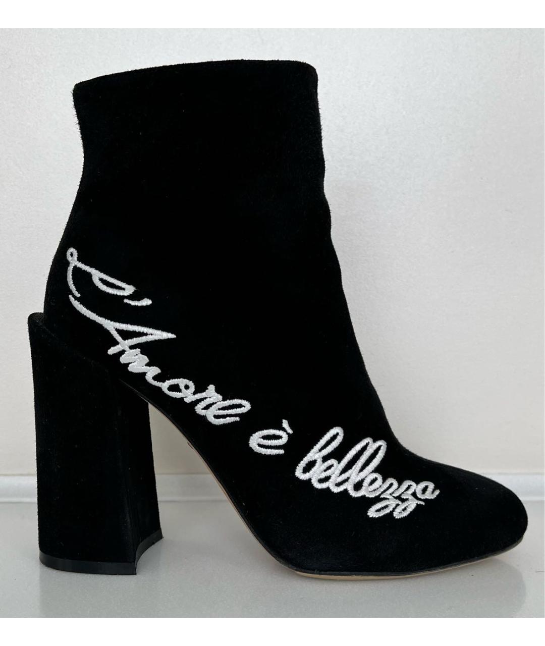 DOLCE&GABBANA Черные замшевые ботинки, фото 6