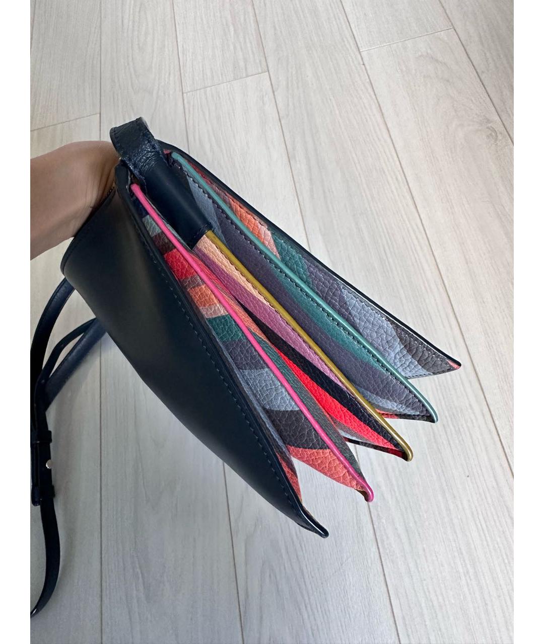 PAUL SMITH Темно-синяя кожаная сумка через плечо, фото 2
