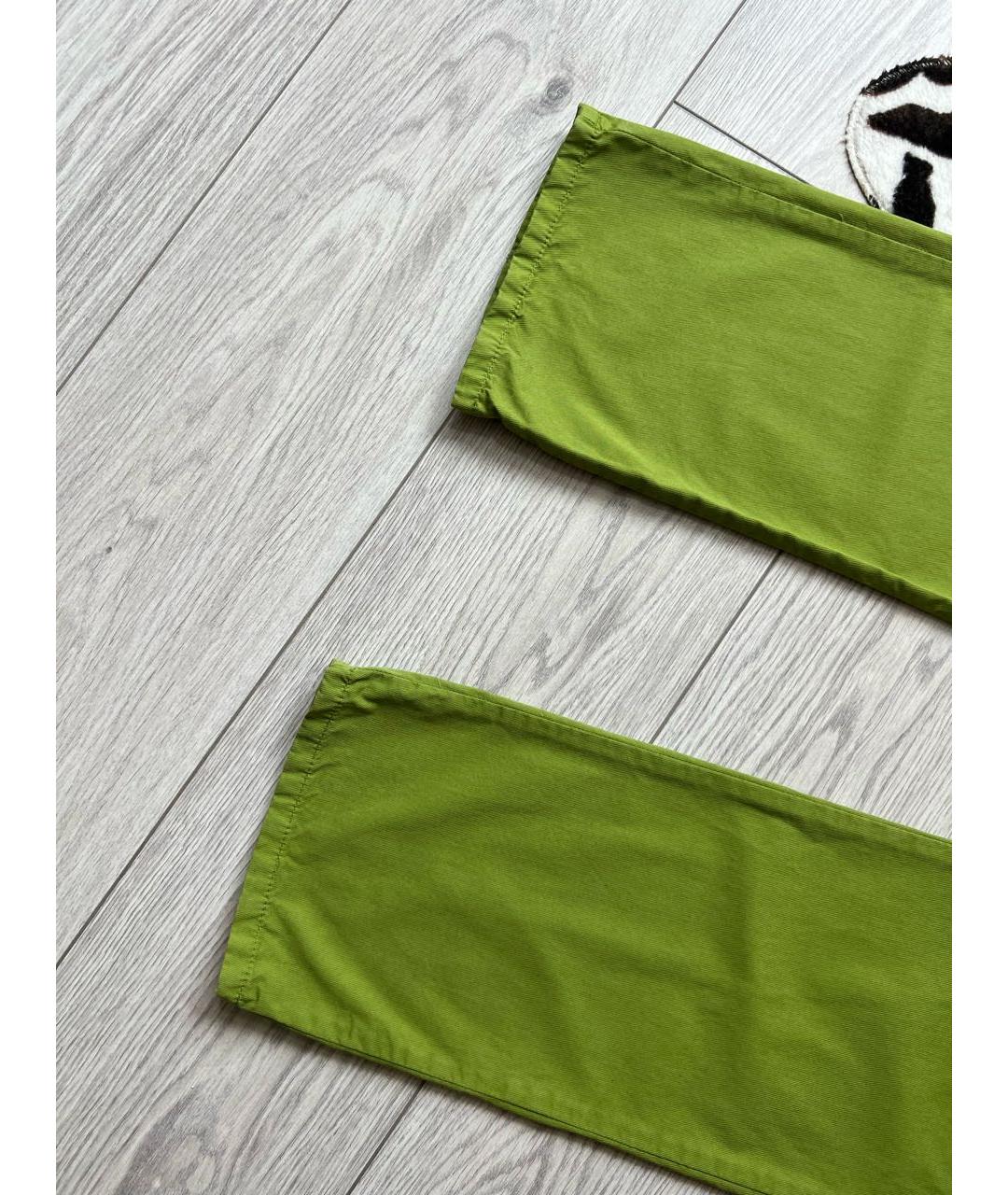 ETRO Зеленые хлопко-эластановые прямые джинсы, фото 3
