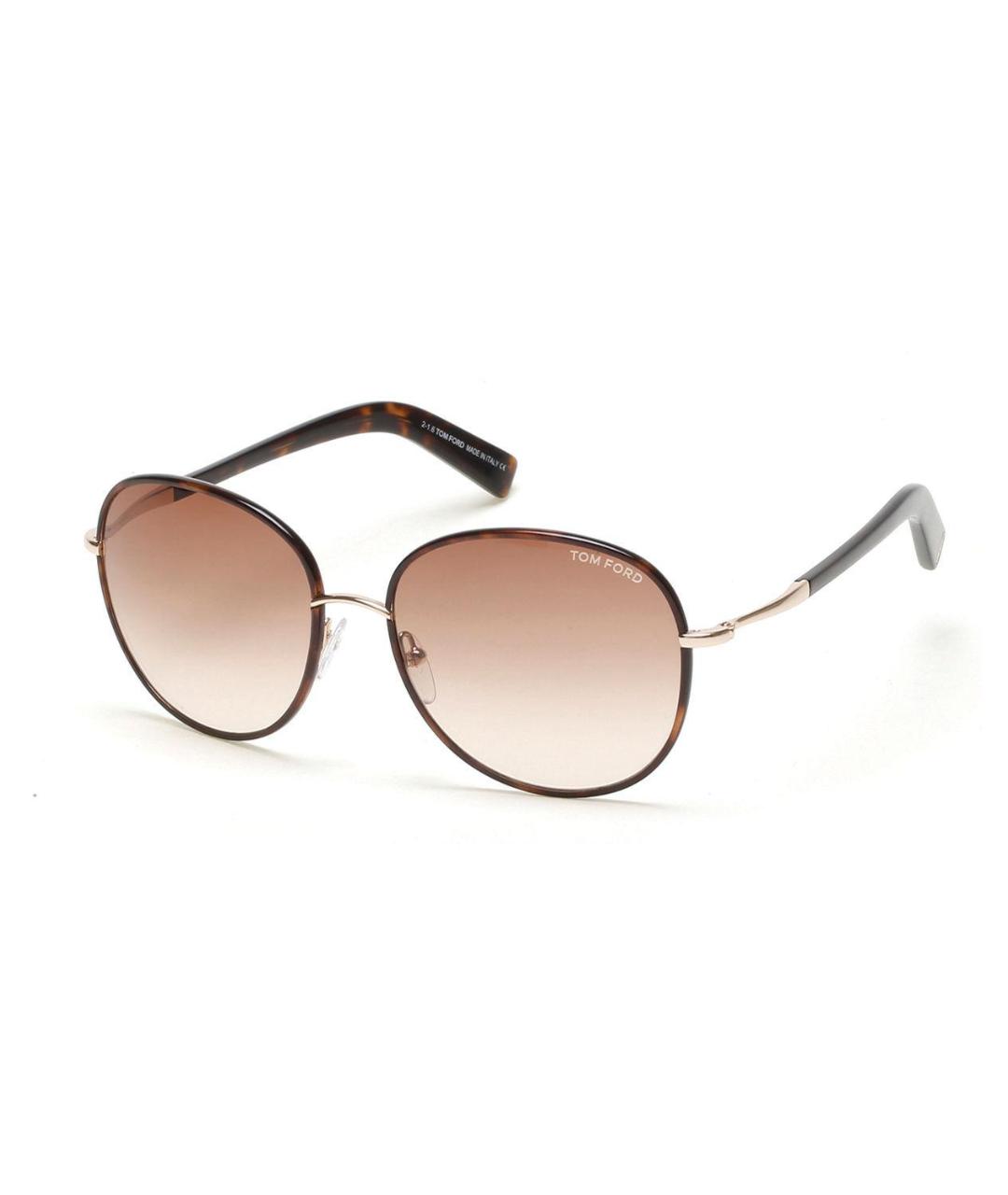 TOM FORD Коричневые металлические солнцезащитные очки, фото 9