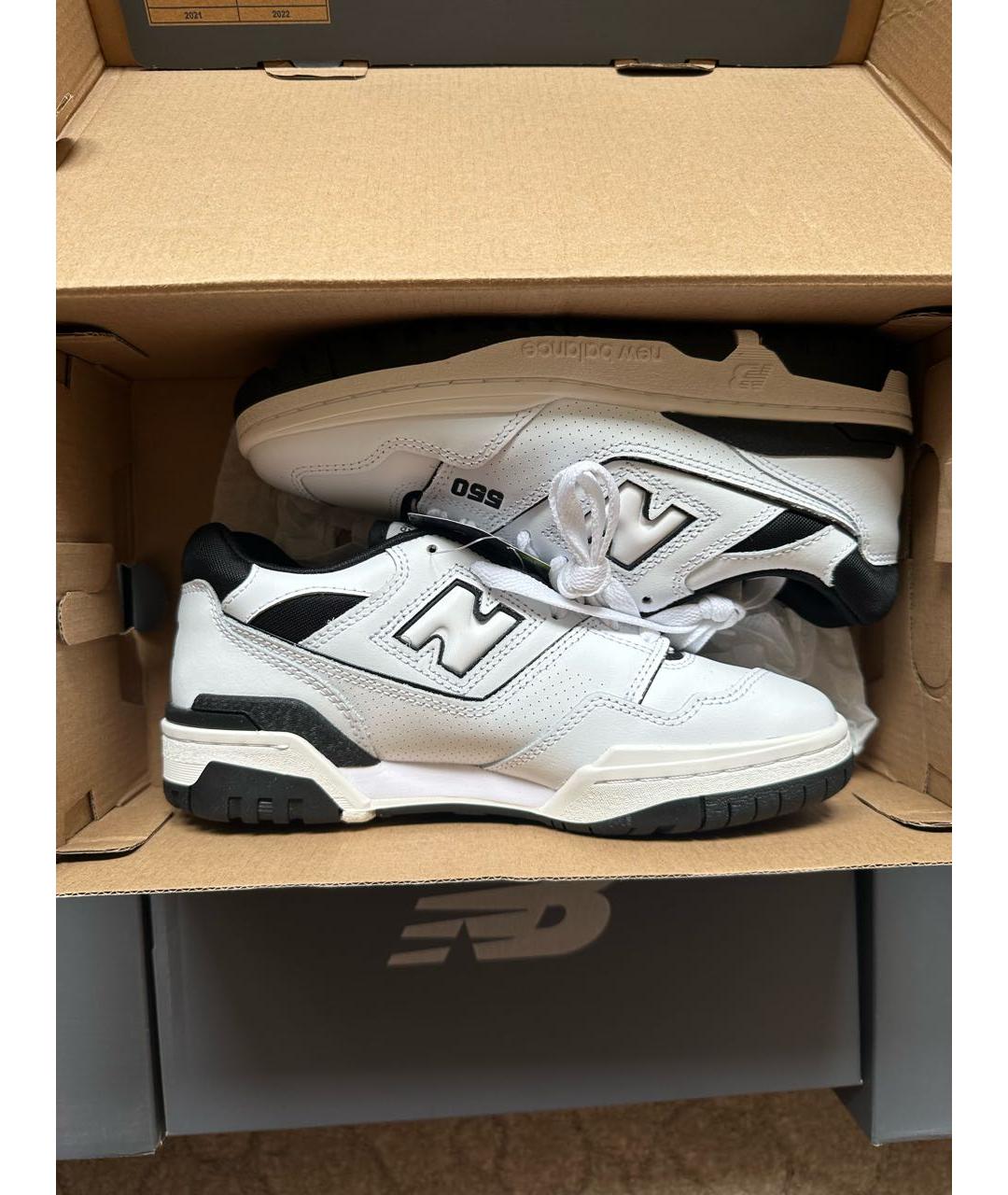 NEW BALANCE Белые кожаные кроссовки, фото 4