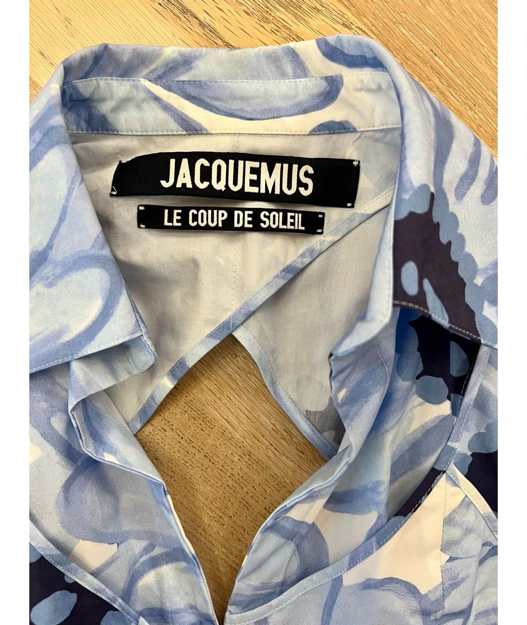 JACQUEMUS Голубая хлопковая блузы, фото 3