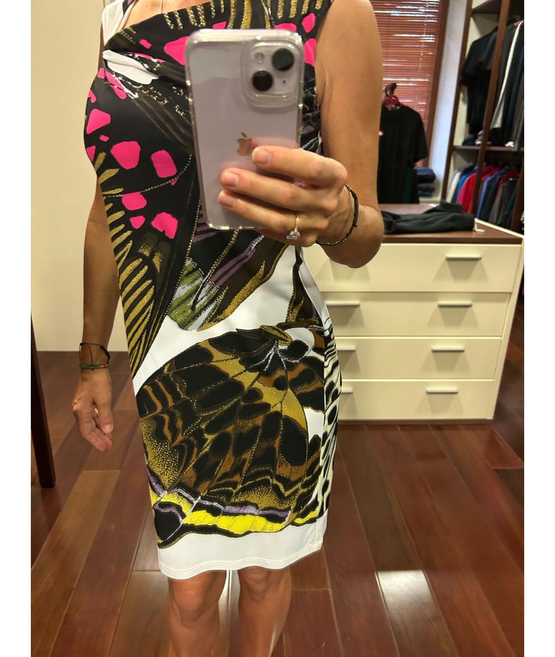 ROBERTO CAVALLI Мульти синтетическое коктейльное платье, фото 8