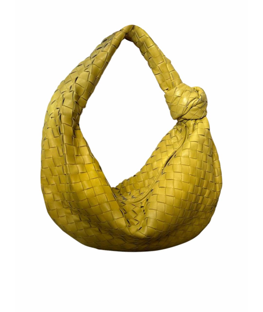 BOTTEGA VENETA Желтая кожаная сумка с короткими ручками, фото 1