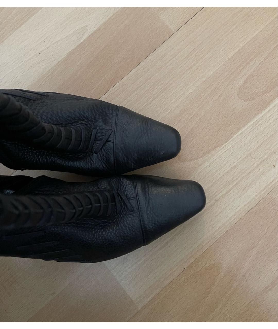 MANOLO BLAHNIK Черные кожаные сапоги, фото 3