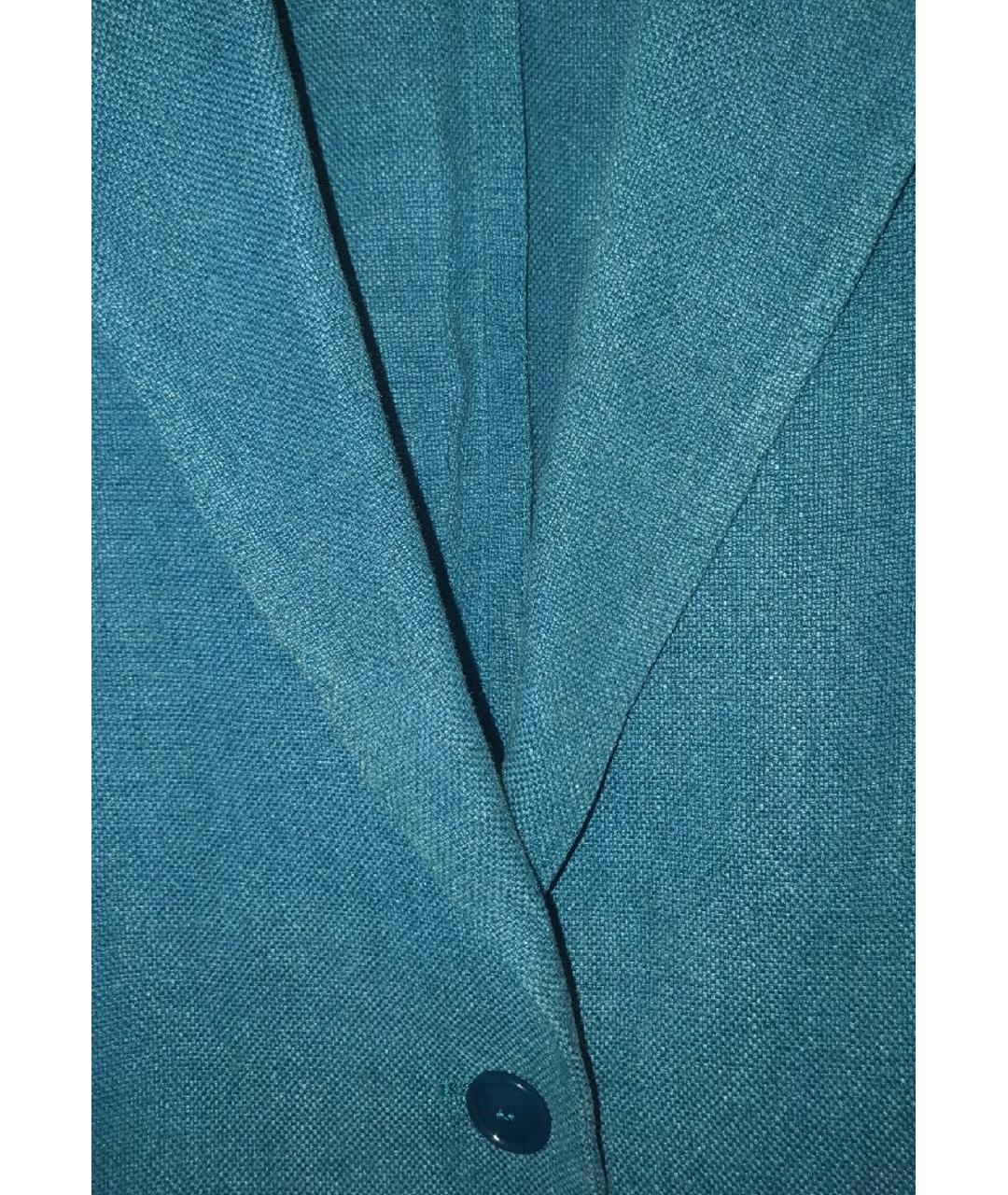 MAX MARA Бирюзовый льняной жакет/пиджак, фото 4