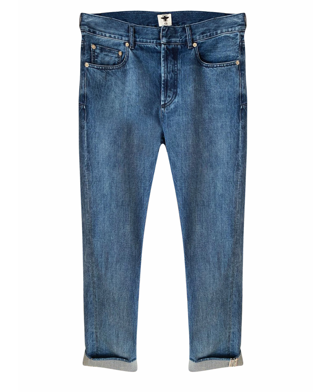 CHRISTIAN DIOR PRE-OWNED Синие хлопковые прямые джинсы, фото 1