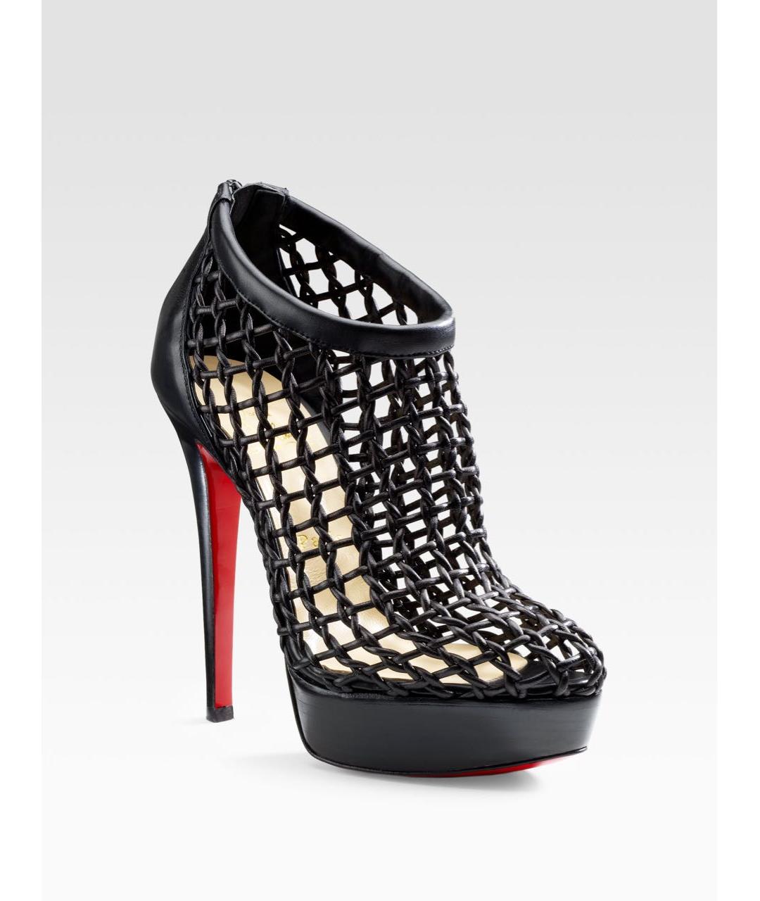 CHRISTIAN LOUBOUTIN Черные кожаные ботильоны, фото 9