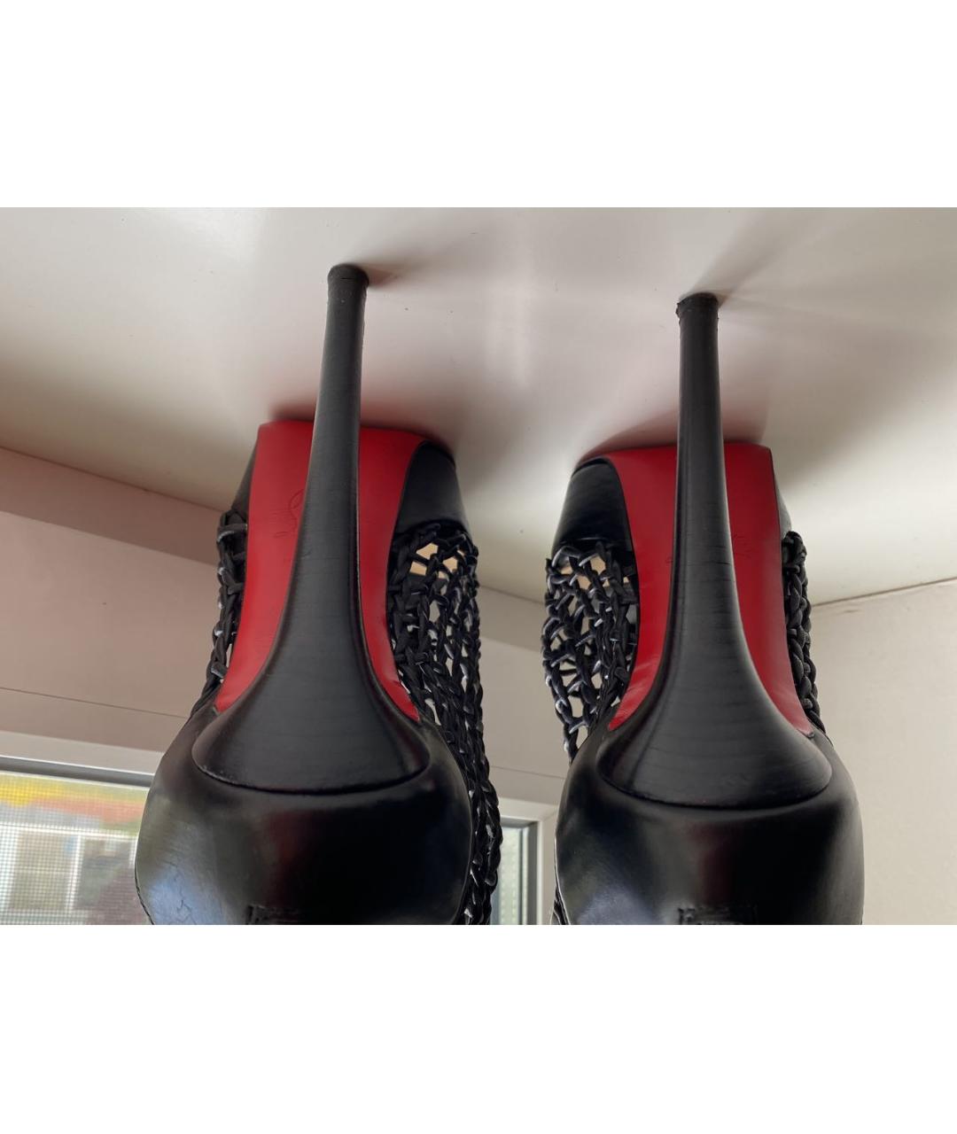 CHRISTIAN LOUBOUTIN Черные кожаные ботильоны, фото 8