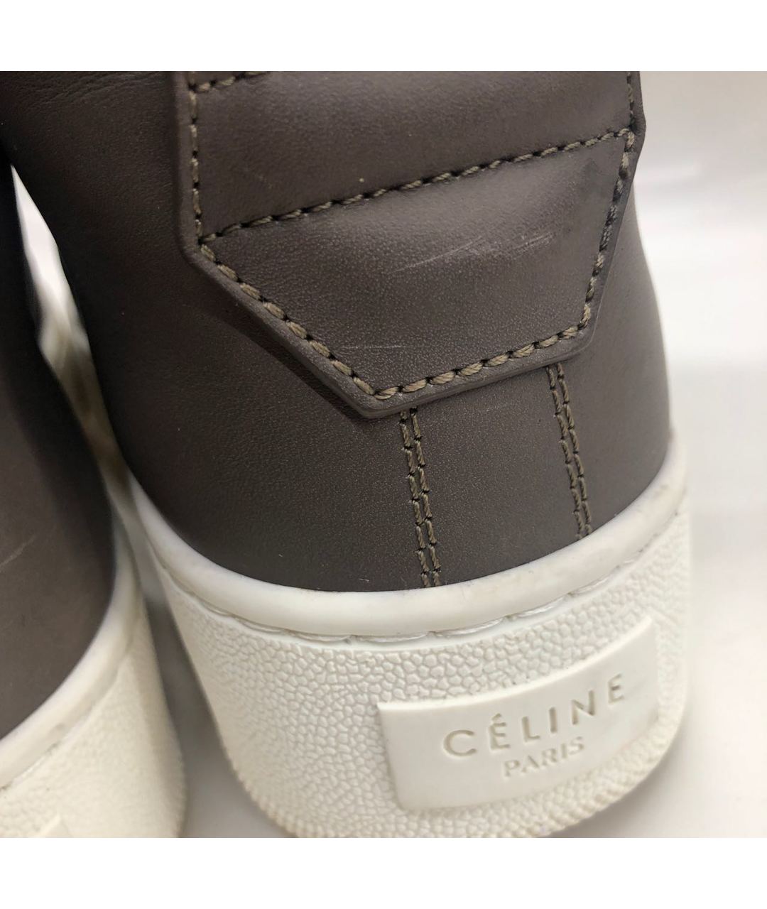 CELINE PRE-OWNED Серые кожаные кроссовки, фото 5