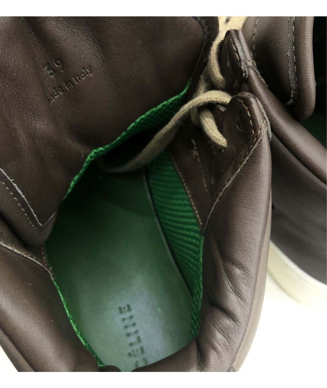 CELINE PRE-OWNED Серые кожаные кроссовки, фото 6
