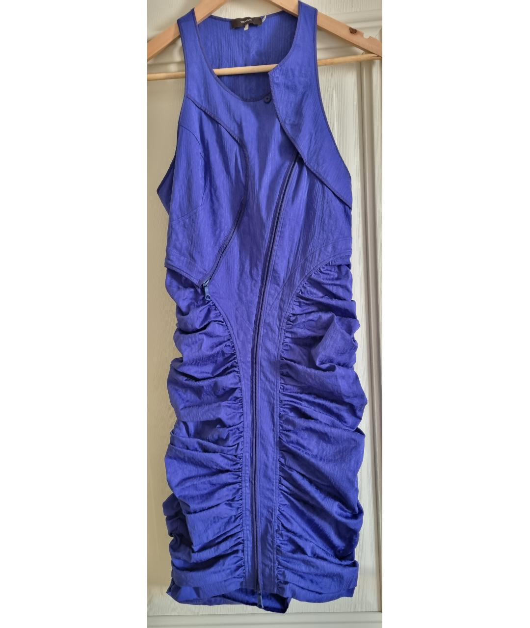 VERA WANG Синее шелковое коктейльное платье, фото 8