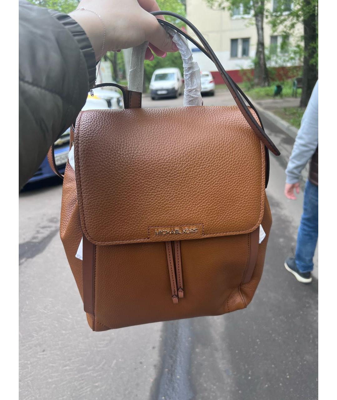 MICHAEL KORS Коричневый кожаный рюкзак, фото 5