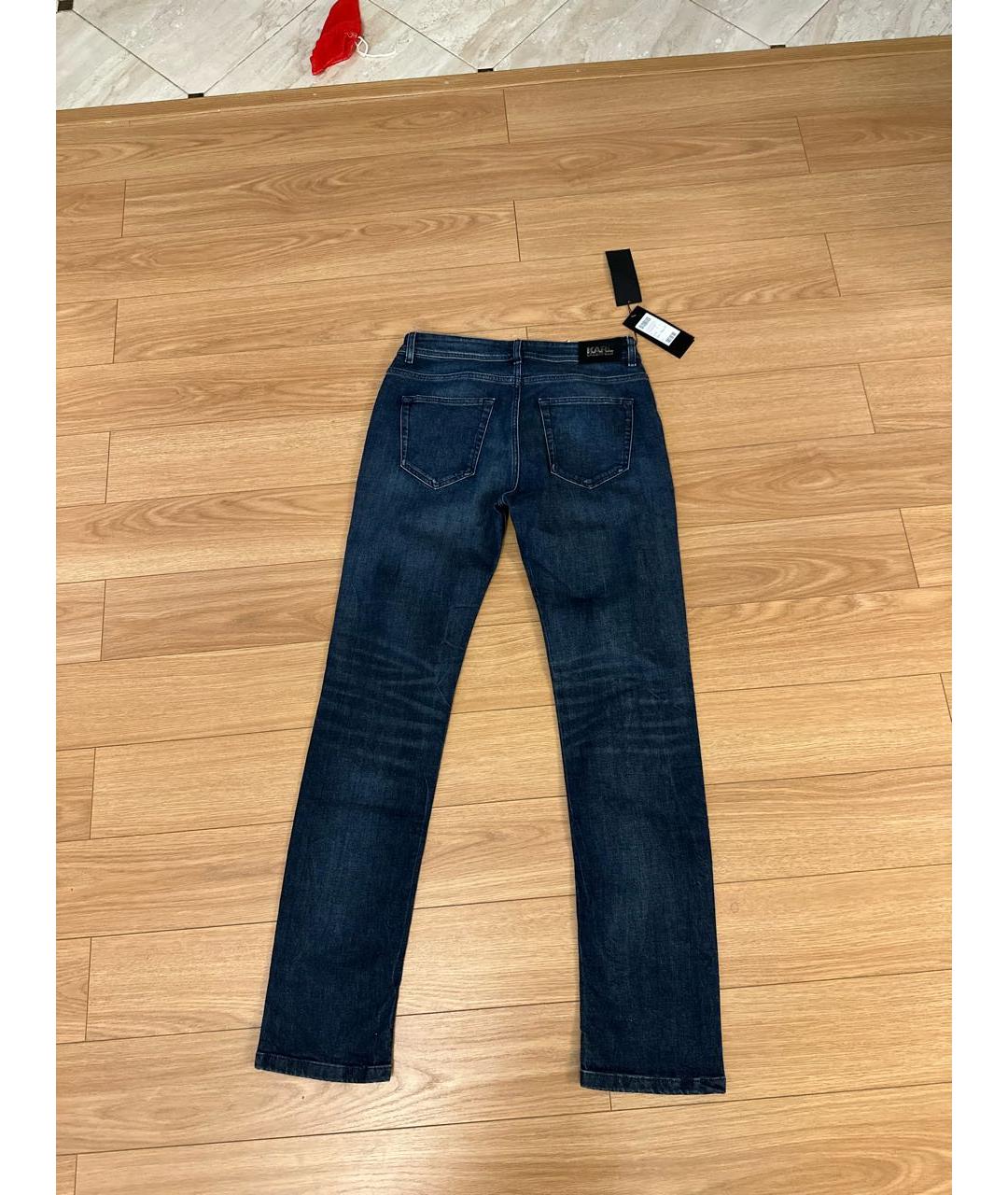 KARL LAGERFELD Темно-синие хлопковые прямые джинсы, фото 2