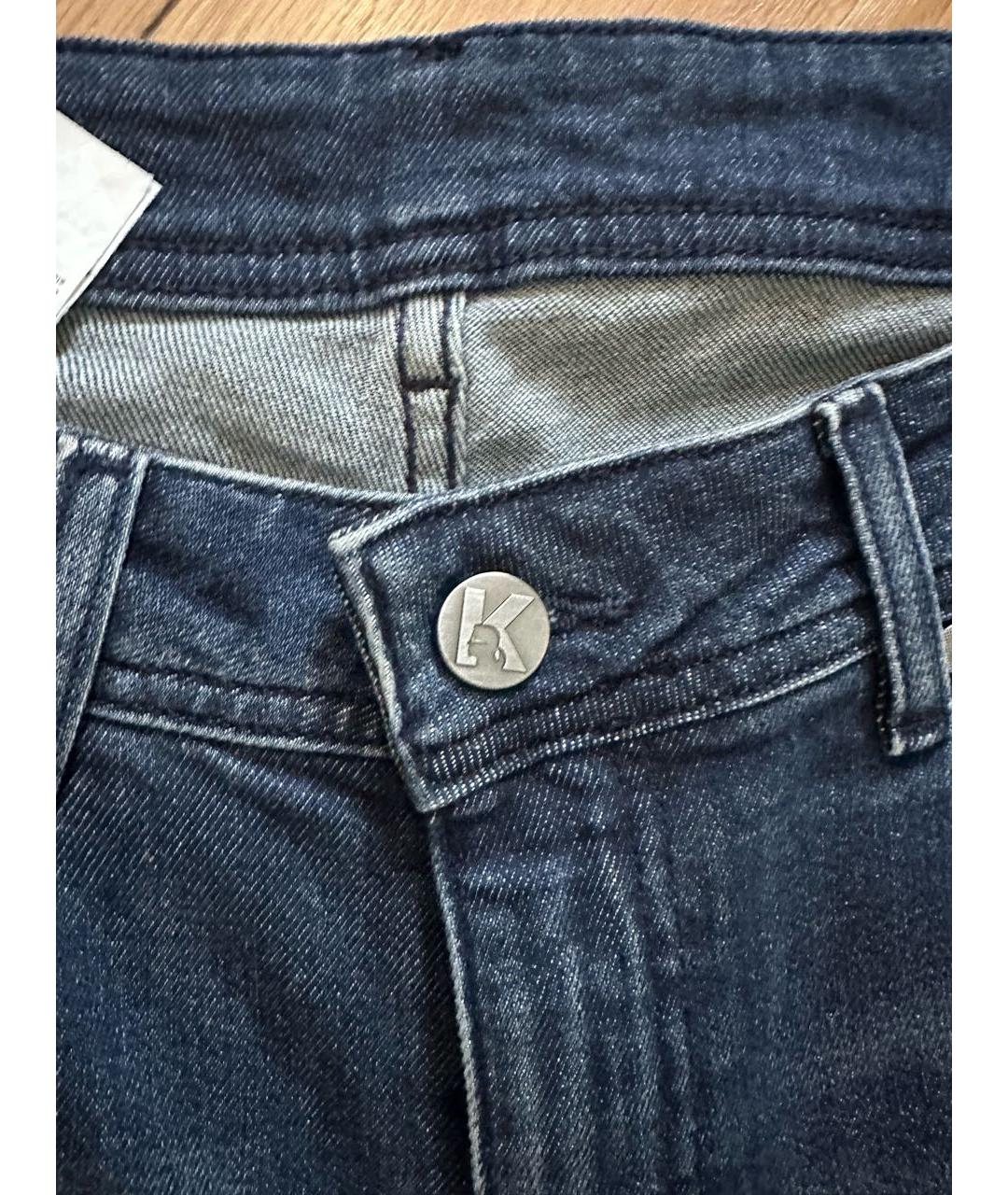 KARL LAGERFELD Темно-синие хлопковые прямые джинсы, фото 4