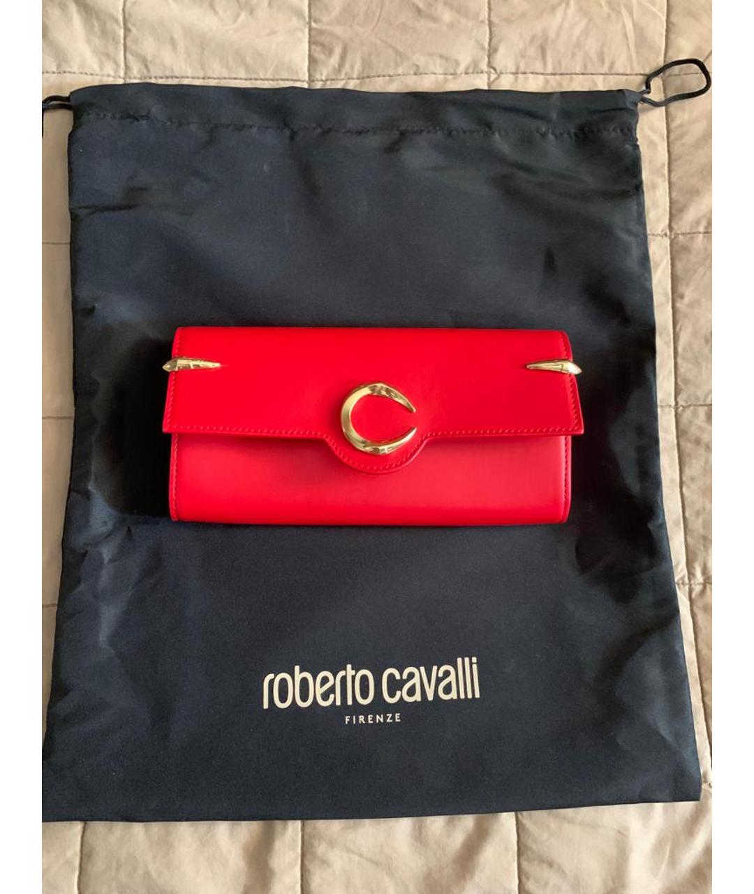 ROBERTO CAVALLI Красный кожаный кошелек, фото 5