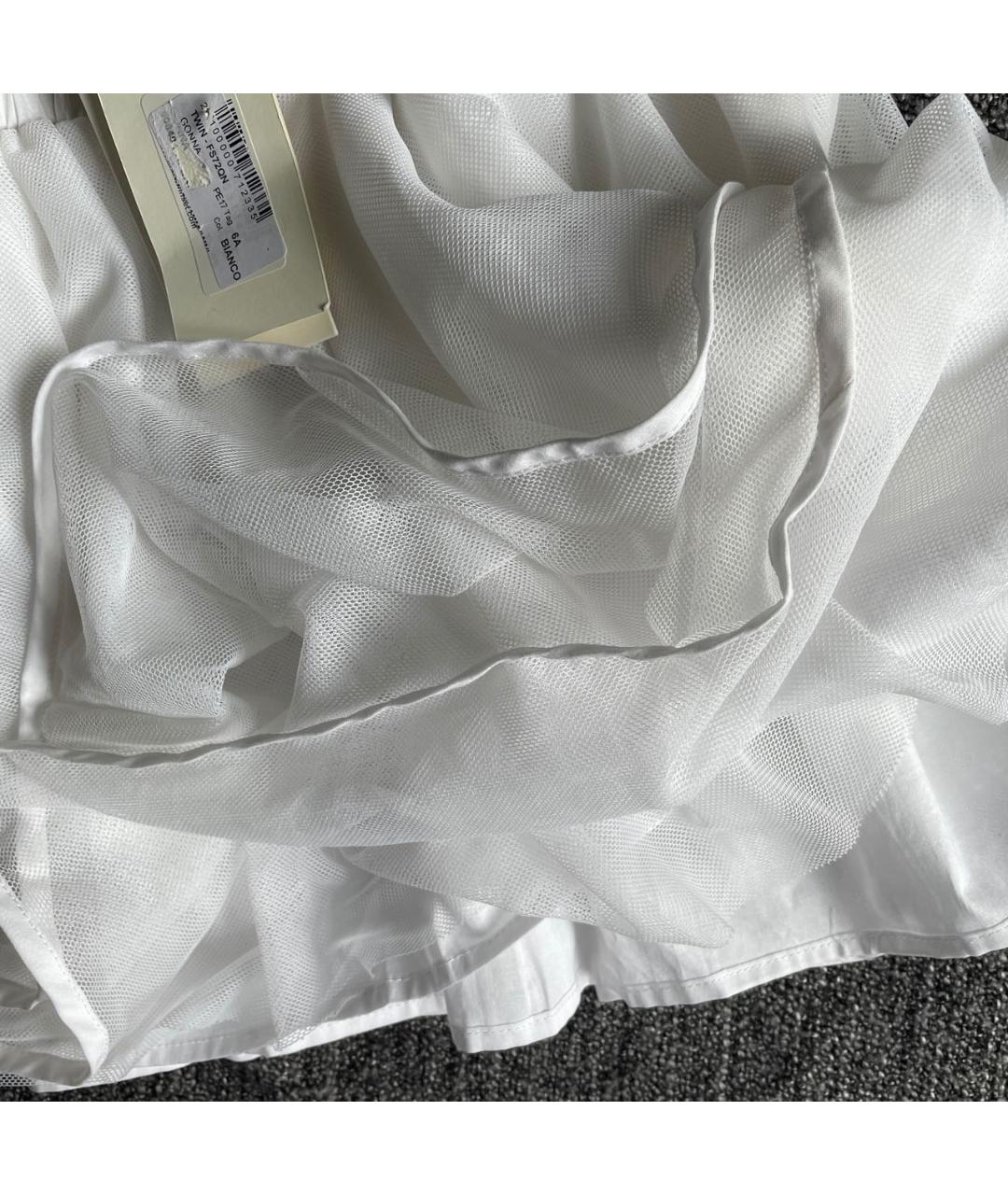 TWIN-SET KIDS Белая полиэстеровая юбка, фото 5