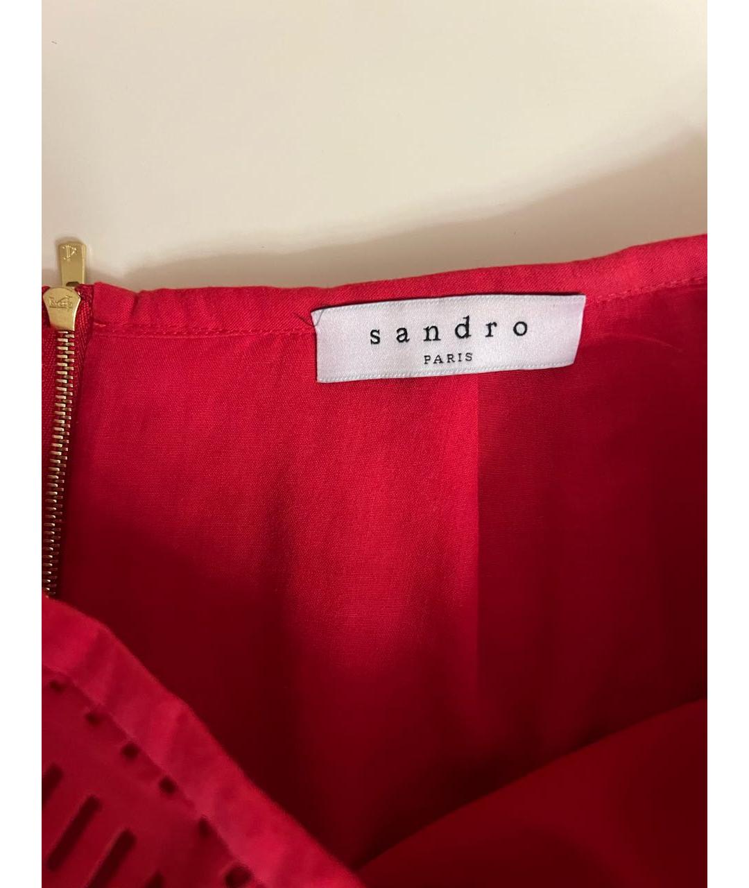 SANDRO Красная юбка миди, фото 3