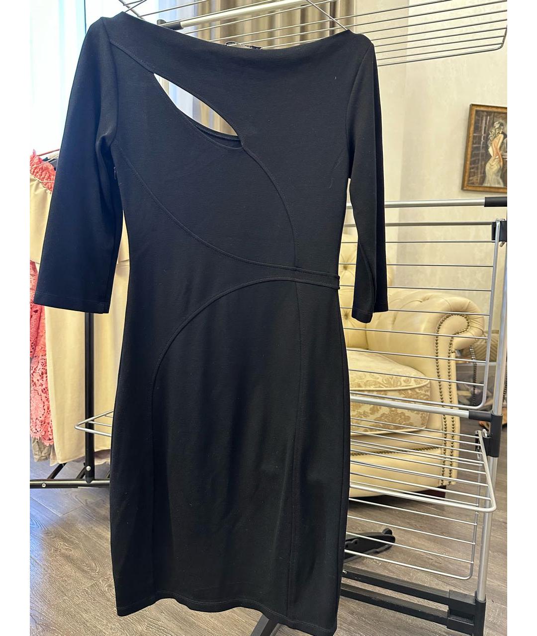 VERSACE Черное вискозное платье, фото 2