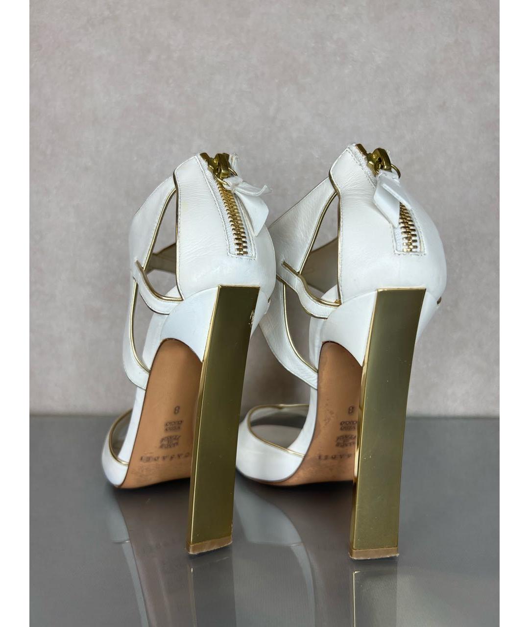 CASADEI Белые кожаные свадебные туфли на высоком каблуке, фото 2