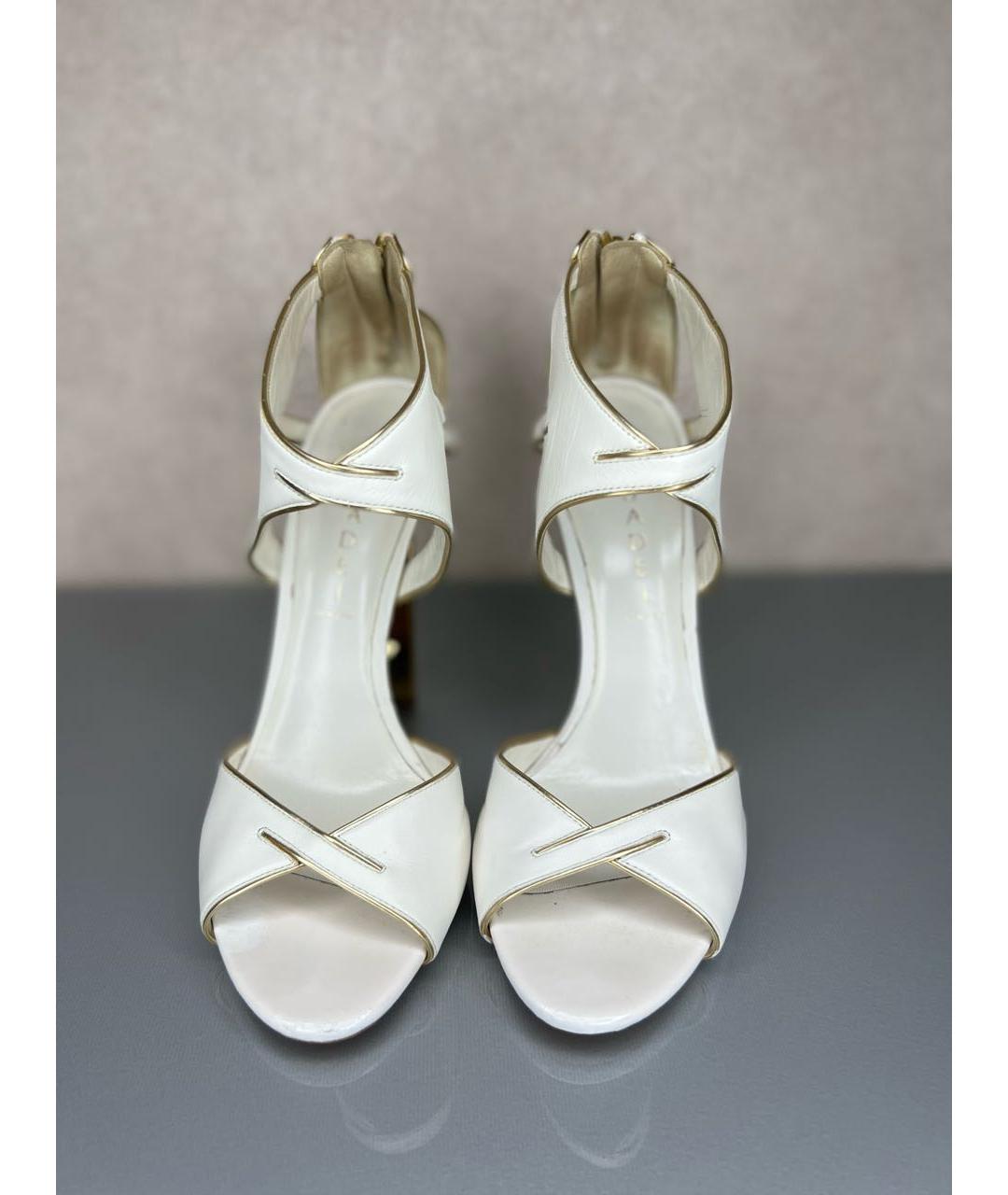 CASADEI Белые кожаные свадебные туфли на высоком каблуке, фото 3