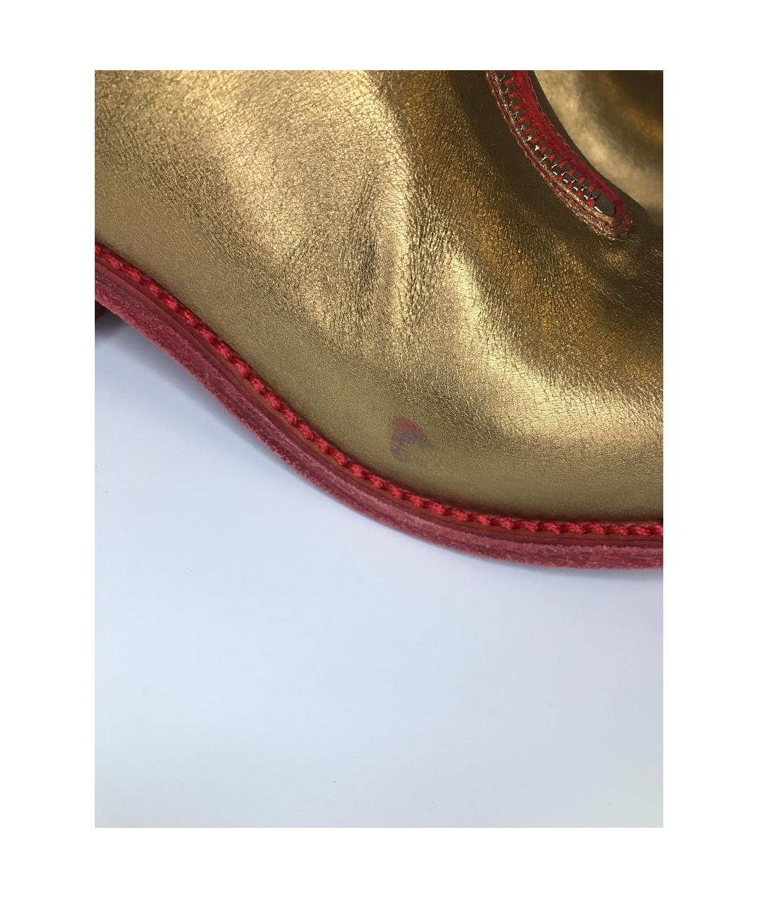 GUIDI Золотые кожаные сапоги, фото 3