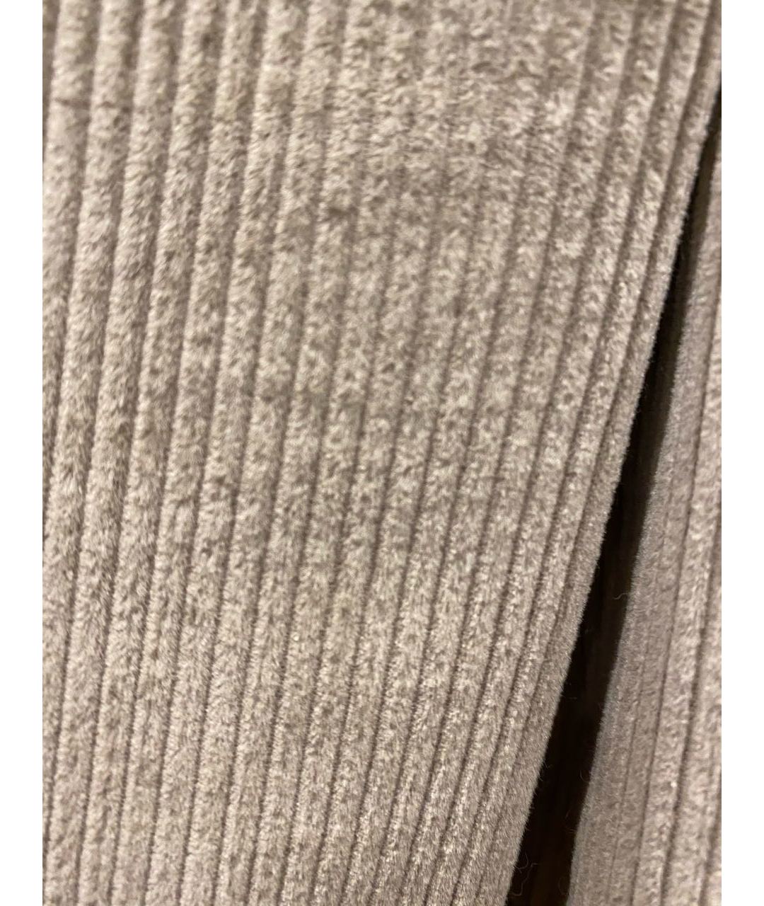 BRUNELLO CUCINELLI Бежевые велюровые прямые брюки, фото 4