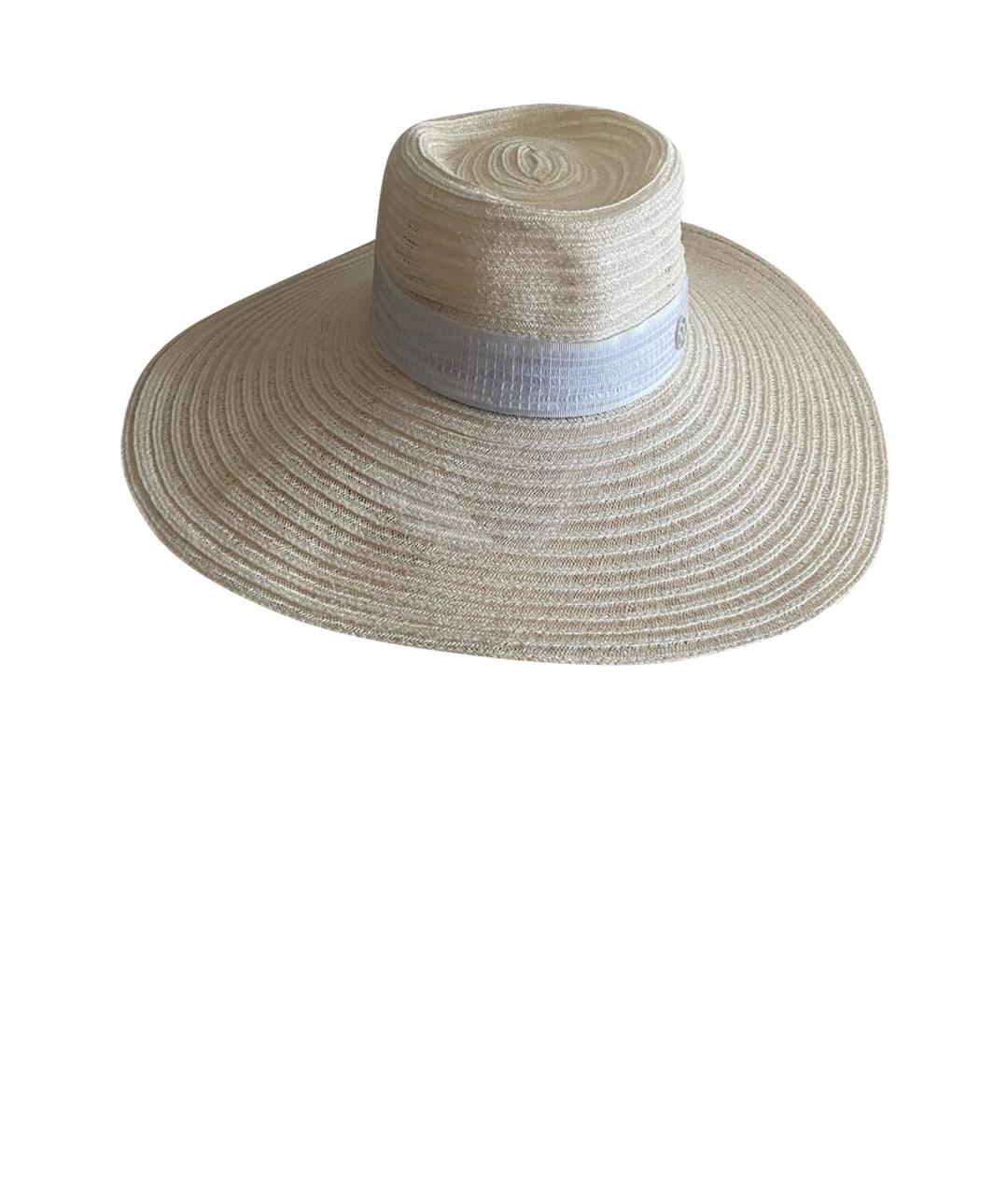 MAISON MICHEL Белая синтетическая шляпа, фото 1